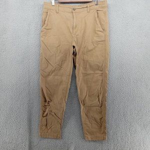 Eddie Bauer Pants Mens 34x30 Beige Khaki Elastic Waist Stretch‎ Cotton Chinos